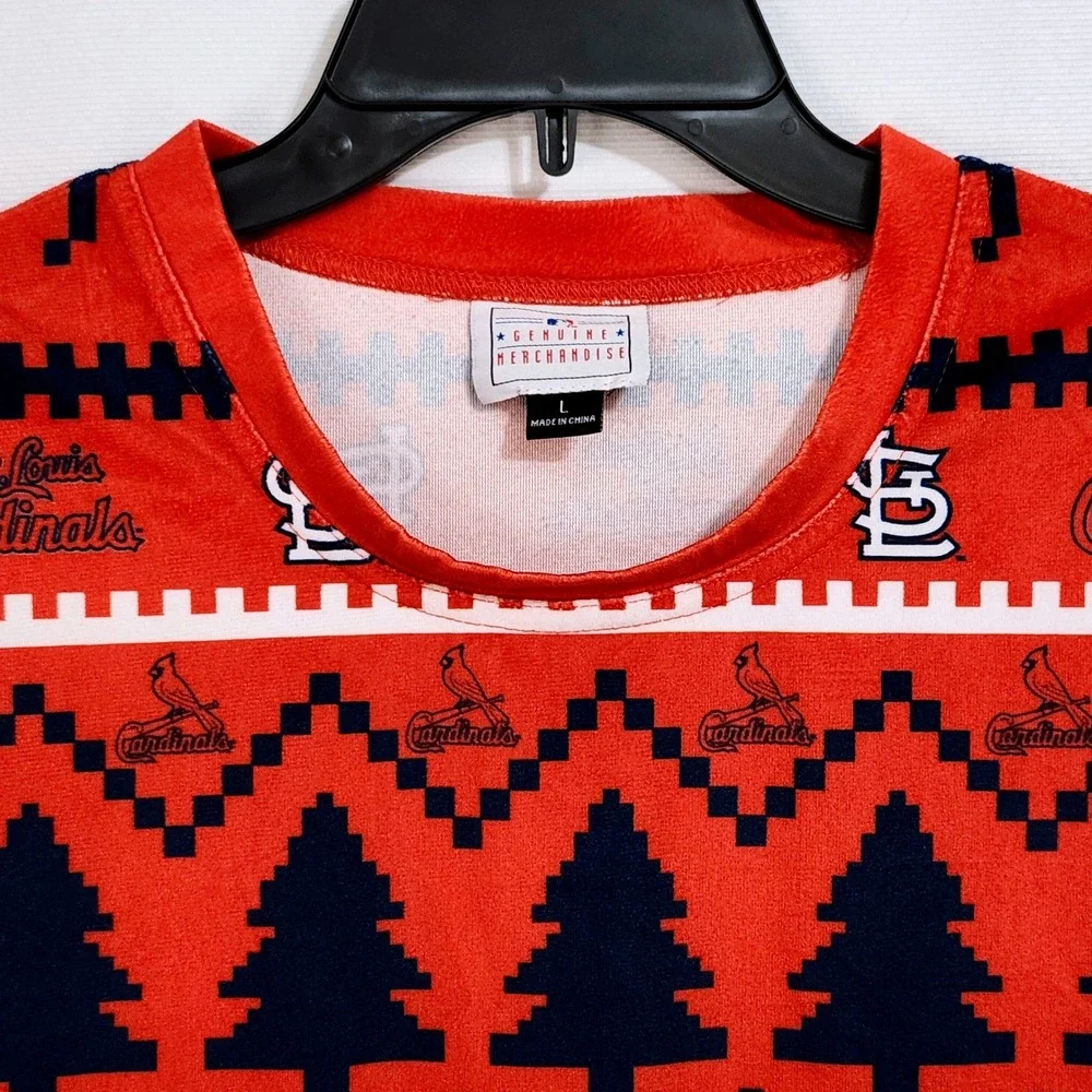 St Louis Cardinals Wordmark Pajama Top Adult Large Red Soft Festive MLB Baseball